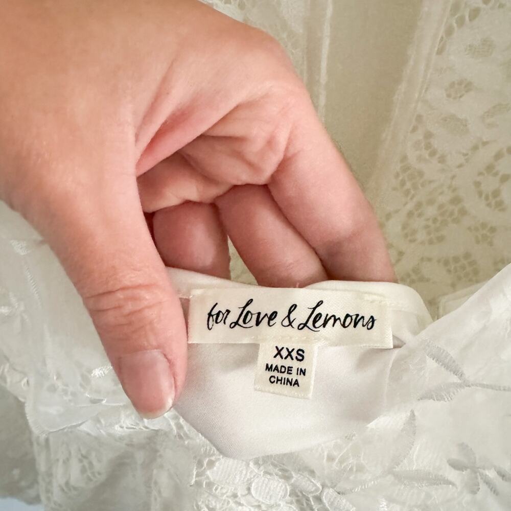 NEW For Love and Lemons White Santo Lace Romper XXS - Picture 6 of 7